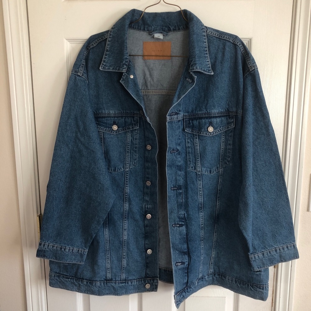 H&M Oversized Medium Wash Denim Jacket